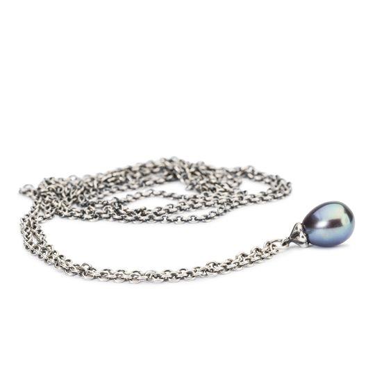 COLLANA DONNA TROLLBEADS TAGFA-00058 COLLANA PERLA NERA 80CM - TROLLBEADS