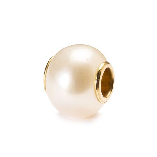 INSERTO DONNA TROLLBEADS TAGBE-00086 COLLANA PERLA BIANCA CON ORO - TROLLBEADS