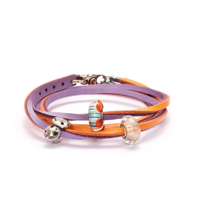 BRACCIALE DONNA TROLLBEADS TLEBR-00065 BRACCIALE/COLLANA ARANCIO/LILLA - TROLLBEADS