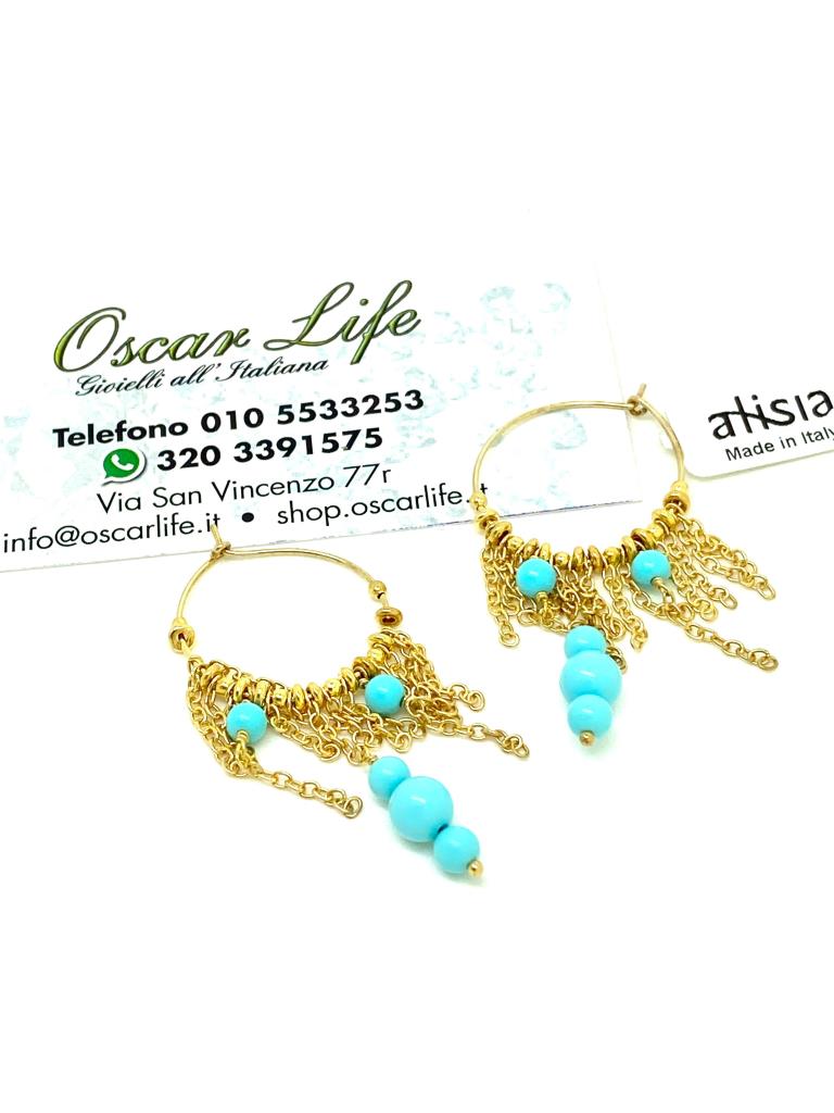 ORECCHINI  ALISIA AL3460-ORO-TURCHESE - ALISIA